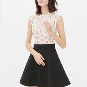 Sandro Ravel White Black Lace Dress